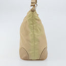 PRADA Shoulder Bag Nylon Beige Silver Auth 169023-3