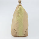 PRADA Shoulder Bag Nylon Beige Silver Auth 169023-4