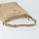 PRADA Shoulder Bag Nylon Beige Silver Auth 169023-7