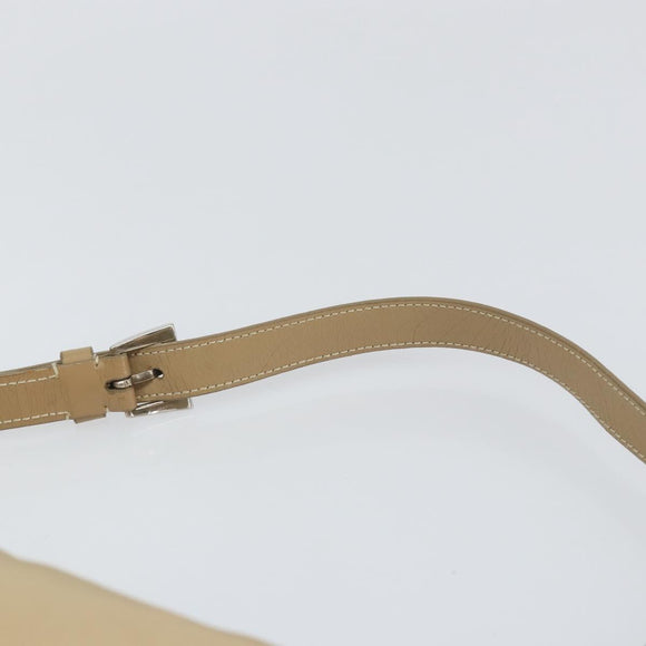 PRADA Shoulder Bag Nylon Beige Silver Auth 169023