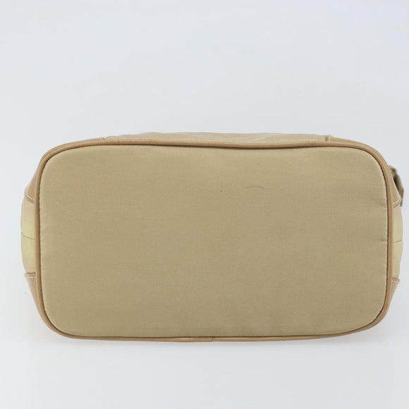 PRADA Shoulder Bag Nylon Beige Silver Auth 169023