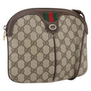 GUCCI GG Supreme Web Sherry Line Bag PVC Beige Gold 904 02 047 Auth 169025-1