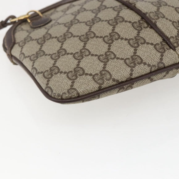 GUCCI GG Supreme Web Sherry Line Bag PVC Beige Gold 904 02 047 Auth 169025