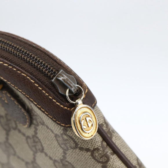 GUCCI GG Supreme Web Sherry Line Bag PVC Beige Gold 904 02 047 Auth 169025