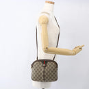 GUCCI GG Supreme Web Sherry Line Bag PVC Beige Gold 904 02 047 Auth 169025-21