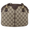 GUCCI GG Supreme Web Sherry Line Bag PVC Beige Gold 904 02 047 Auth 169025-3