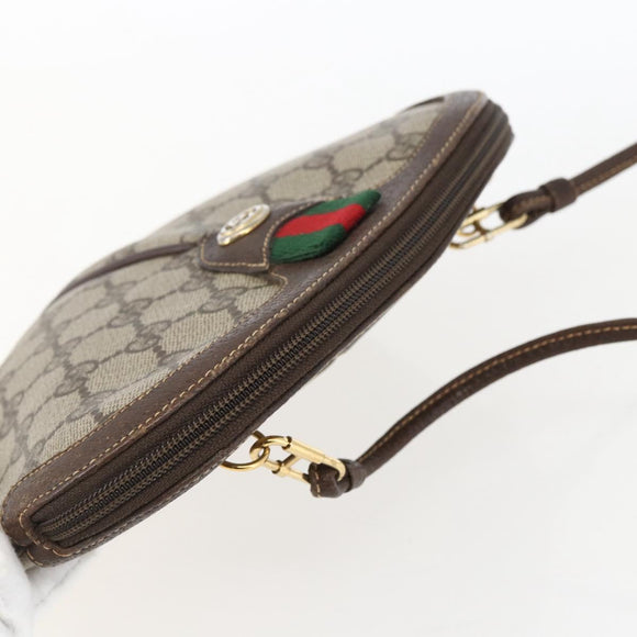 GUCCI GG Supreme Web Sherry Line Bag PVC Beige Gold 904 02 047 Auth 169025