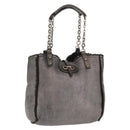 Salvatore Ferragamo Gancini Hand Bag Mouton Gray Auth 169029-1