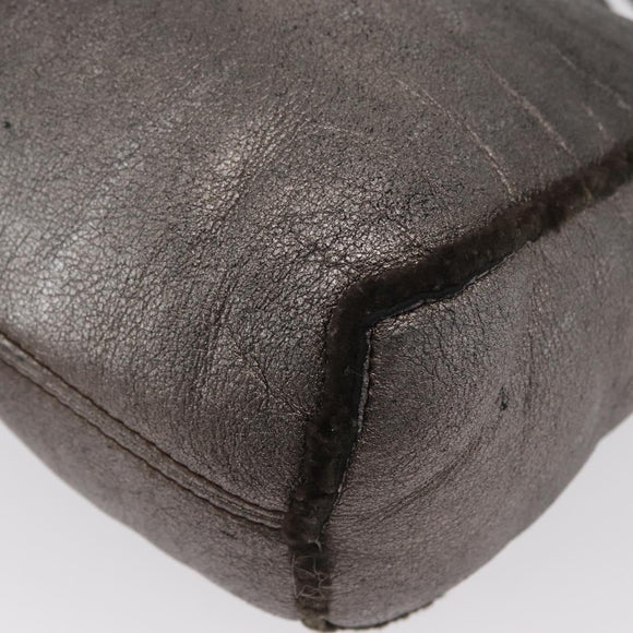 Salvatore Ferragamo Gancini Hand Bag Mouton Gray Auth 169029