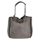 Salvatore Ferragamo Gancini Hand Bag Mouton Gray Auth 169029-13