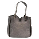 Salvatore Ferragamo Gancini Hand Bag Mouton Gray Auth 169029-2