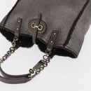 Salvatore Ferragamo Gancini Hand Bag Mouton Gray Auth 169029-6