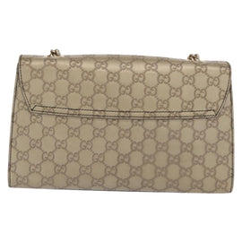 GUCCI GG Canvas Guccissima Chain Horsebit Bag Leather Beige 295402 Auth 169035V - 0