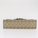 GUCCI GG Canvas Guccissima Chain Horsebit Bag Leather Beige 295402 Auth 169035V-5
