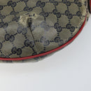 GUCCI GG Crystal Shoulder Bag Coated Canvas Navy Gold 181092 Auth 169036-8