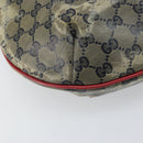 GUCCI GG Crystal Shoulder Bag Coated Canvas Navy Gold 181092 Auth 169036-15