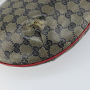 GUCCI GG Crystal Shoulder Bag Coated Canvas Navy Gold 181092 Auth 169036-17