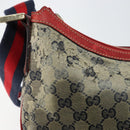 GUCCI GG Crystal Shoulder Bag Coated Canvas Navy Gold 181092 Auth 169036-9