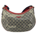 GUCCI GG Crystal Shoulder Bag Coated Canvas Navy Gold 181092 Auth 169036-13