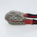 GUCCI GG Crystal Shoulder Bag Coated Canvas Navy Gold 181092 Auth 169036-3