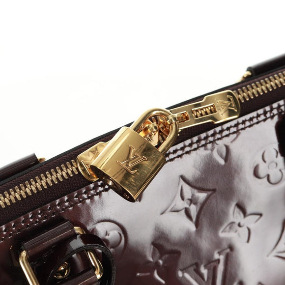 LOUIS VUITTON Monogram Vernis Alma GM Hand Bag Amarante M93595 LV Auth 169039V
