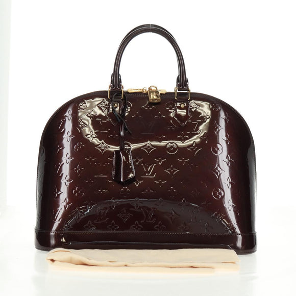 LOUIS VUITTON Monogram Vernis Alma GM Hand Bag Amarante M93595 LV Auth 169039V