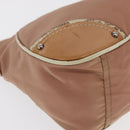 PRADA Shoulder Bag Nylon Beige Silver Auth 169041-9