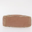 PRADA Shoulder Bag Nylon Beige Silver Auth 169041-5