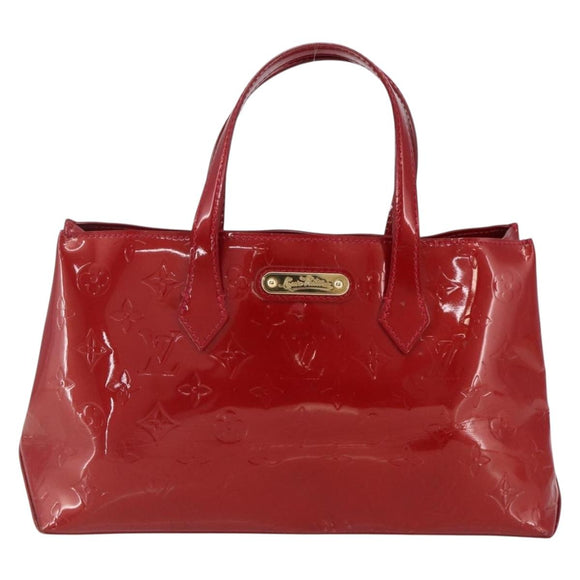 LOUIS VUITTON Monogram Vernis Wilshire PM Bag Rouge Favist M91644 LV Auth 169042