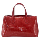 LOUIS VUITTON Monogram Vernis Wilshire PM Bag Rouge Favist M91644 LV Auth 169042-3