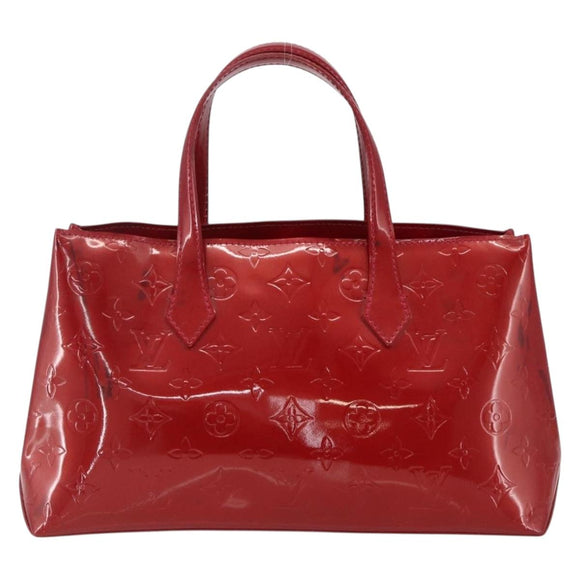 LOUIS VUITTON Monogram Vernis Wilshire PM Bag Rouge Favist M91644 LV Auth 169042