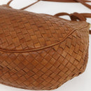 BOTTEGA VENETA INTRECCIATO Shoulder Bag Leather Brown Gold Auth 169043-9