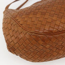 BOTTEGA VENETA INTRECCIATO Shoulder Bag Leather Brown Gold Auth 169043-14