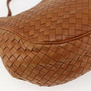 BOTTEGA VENETA INTRECCIATO Shoulder Bag Leather Brown Gold Auth 169043-16