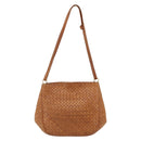 BOTTEGA VENETA INTRECCIATO Shoulder Bag Leather Brown Gold Auth 169043-13