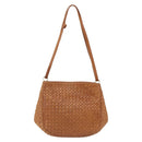 BOTTEGA VENETA INTRECCIATO Shoulder Bag Leather Brown Gold Auth 169043-2