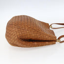 BOTTEGA VENETA INTRECCIATO Shoulder Bag Leather Brown Gold Auth 169043-4