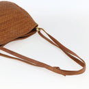 BOTTEGA VENETA INTRECCIATO Shoulder Bag Leather Brown Gold Auth 169043-7