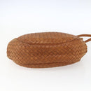 BOTTEGA VENETA INTRECCIATO Shoulder Bag Leather Brown Gold Auth 169043-5