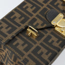 FENDI Zucca Canvas Vanity Handtasche Schwarz Braun Auth 169044-13