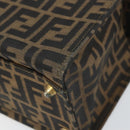 FENDI Zucca Canvas Vanity Handtasche Schwarz Braun Auth 169044-8
