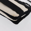 CHANEL 2.55 Chain Shoulder Bag Nylon Black Silver CC Auth 169050-13