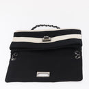CHANEL 2.55 Chain Shoulder Bag Nylon Black Silver CC Auth 169050-15
