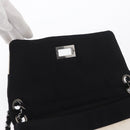 CHANEL 2.55 Chain Shoulder Bag Nylon Black Silver CC Auth 169050-16