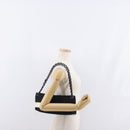 CHANEL 2.55 Chain Shoulder Bag Nylon Black Silver CC Auth 169050-27