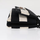 CHANEL 2.55 Chain Shoulder Bag Nylon Black Silver CC Auth 169050-4