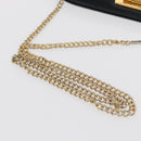 Salvatore Ferragamo Gancini Chain Shoulder Bag Leather Navy Gold Auth 169051-7