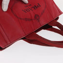 PRADA Kanapa M Hand Bag Canvas Red Gold Auth 169054-6