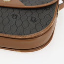 Christian Dior Honeycomb Canvas Shoulder Bag PVC Gray Gold Auth 169055-9