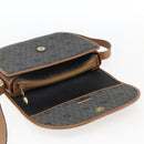 Christian Dior Honeycomb Canvas Shoulder Bag PVC Gray Gold Auth 169055-10